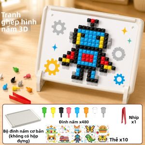 XIDIQI | Đồ Chơi Xếp Hình Trẻ Em Nấm Móng Tay Stereo Sáng Tạo DIY Huấn Luyện Tập Trung Hạt Lớn