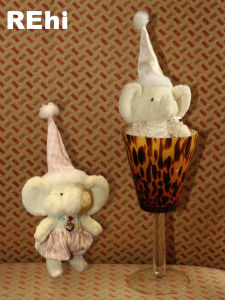 REhi Original Plush Toy Bag Charm High Hat Elephant Fun Cute Vehicle Hanging Decoration Soft Stuffed Animal Accessory