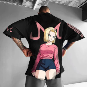 Anime Dragon Ball Android 18 Men Women Harajuku Summer T-Shirt Retro Streetwear Short Sleeve Oversized Loose Casual Fitness Y2k