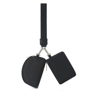 Pomelo Best Wristlet Wallet for Women Double Pouch Zipper Wrist Bag Portable Small Clutch Purse for Daily Use