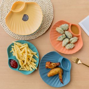 Creative Shell Shape Dinner Plate Bone Spitting Plastic Dish Snack Plate Dry Fruit Tray Dumpling Sushi Sauce Plate Household Vinegar Dish