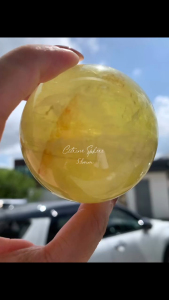 Ready stock 🇲🇾Citrine Sphere 🔮 🌈 Rainbow 彩光黄水晶球 58mm 🆓 free base 附送底座
