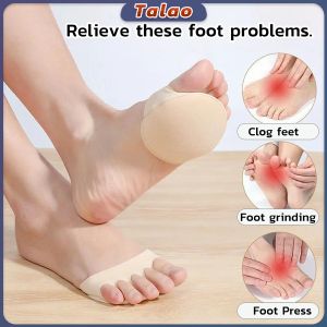 Talao Half Palm Invisible Five Finger Socks Womens Thin Breathable Sweat Absorbing Cotton Sole Sock Black/Skin