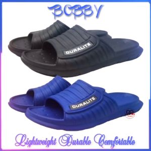 Duralite Bobby Men's Lightweight & Waterproof Rubber Flipflops: Black & Blue
