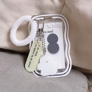 ID CARD Holder Name Tag Clear Transparent Gradien + Lanyard Transpara / ID Card Case / Frame ID Card/ Name Tag Plastik