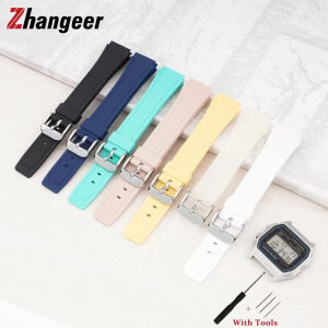 Zhangeer Dây đeo đồng hồ mềm cao su silicon 18mm cho CASIO F-91W F-84 F-105 F-108 F-A158 F-168 ae1200 ae1300 Vòng tay thể thao phổ thông chống nước có dụng cụ