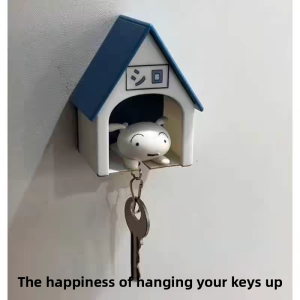 Creative Lost Proof White Keychain Dog House Crayon XiaoXin Key Holder Cartoon Series Plastic Material Anime Surroundings Gift