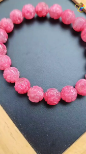 Collection Ceiling Grade Sakura Rhodonite Hui Wen Zhu Bracelet