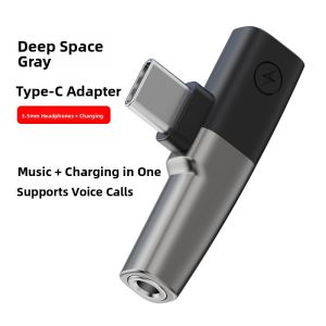 Earise | Dual Type-C Audio & Charging Adapter with Voice Call and Fast Charging Function