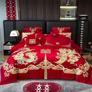 Wedding Red Bedding Set Four Pieces