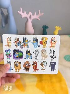 การ์ตูนสุนัขสีฟ้าตัวเล็กสติกเกอร์รอยสักรอยสักชั่วคราวล้างออกได้สติกเกอร์รอยสักปาร์ตี้วันเกิดปาร์ตี้สติกเกอร์รอยสักน่ารัก