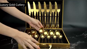 【COD 】Aoli High Quality Not Fade 24 Piece 304 Stainless Steel Cutlery Set Tableware Stainless Knife Spoon and Fork Set