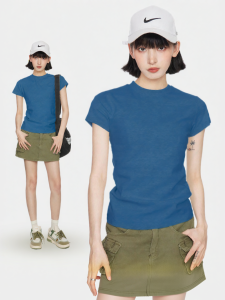 QIAOJIAOYA | Áo Thun Nữ Cổ Tròn Tay Ngắn Slim Fit Mùa Hè Mới 2026