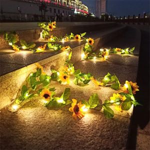 Fairy Lights String Maple Leaf Outdoor Garland 10M/5M/2M Battery Powered Lamp Christmas Garden Wedding Party Ramadan Decoration