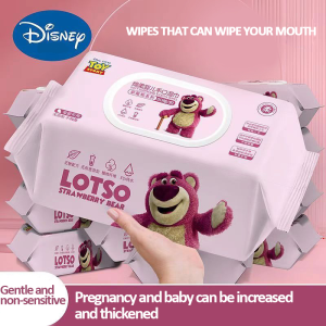 Disney Strawberry Bear Wet Baby Wipes For Newborn Child Hand Face Body Cleaning Wips (Alcohol-Free Hypoallergenic)