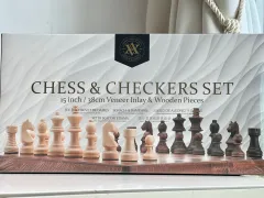 A&A Premium Triple Weighted Staunton Wooden Chess Pieces W/ 2 Extra Queen King Height 37595cm