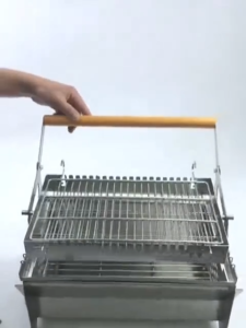 HEJI Rotating Barbecue Outdoor portable folding Barbecue Grill Grill heavy duty stainless steel thickened barbecue stove