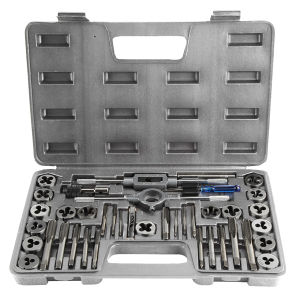 ✨Screw Tapping Set✨EDWARD Tap and Die Set 40Pcs M3-M12 Screw Nut with Wrenches and Thread Gauge Heavy Duty Hand Tools Tread Maker Treading Tools Set