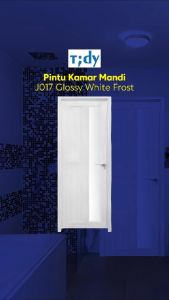 Tidy Pintu Kamar Mandi PVC + Handle Bukaan Kiri J017 71X195 Cm Putih