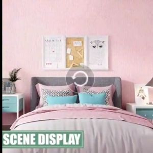 EHOME Macaron PINK Striped Wallpaper Faux Linen Textured Wall paper 280cm * 50cm Removable Self Adhesive Stick Contact Paper For Wall Cabinet Door Furniture Home Office Living Room Kitchen Bedroom Toilet Bathroom Restaurant Background