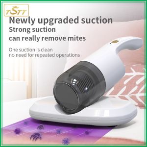 เครื่องดูดไรฝุ่นไร้สายพกพาขนาดเล็กสุญญากาศบนเตียงในบ้านผ้านวมพรมหมอนโซฟาที่ดูดฝุ่นทำความสะอาดมือถือน้ำยาไล่ตัวเล็นยูวี