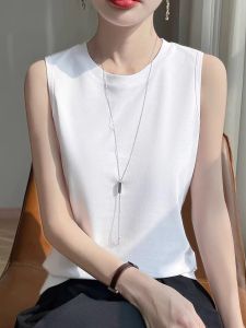 Womens Loose Fit round Neck Cotton Vest Summer plus Size Slimming Top Sleeveless Base Layer T-Shirt Casual Commute Style