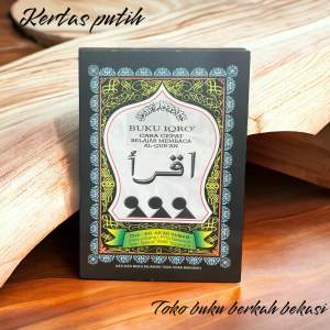 buku Iqro Hitam Bendel isi 10 buku Uk. A5 Kertas HVS (15×20cm)