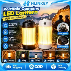Hlinkey xách tay Đèn thân xe 38 Explorer đèn 2000mAh điều khiển bằng cảm ứng Dimmable mag-netic Đèn treo cho lều cho xe hơi trang trí nội thất