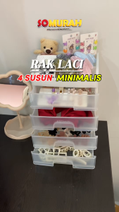 Rak Kosmetik Serbaguna 4 Susun Model Laci Tempat Penyimpanan Skincare Make Up Organizer