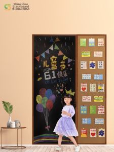 ShowIdea | Magnetic Bulletin & Chalkboard Photo Wall Softwood Combination
