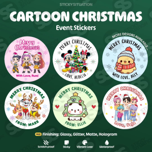 Personalized Cartoon Christmas Stickers – Stickers for Goodie Bags – Gift Stickers