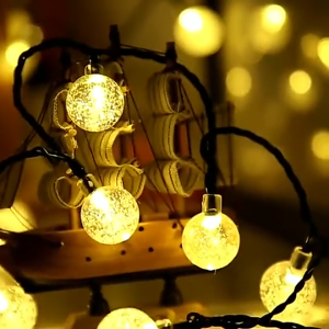 BLUESKY BUY 1 TAKE 1 Solar String Fairy Llight LED Outdoor Solar Christmas Lights Crystal Bulb Ball Waterproof For Garden Wedding Patio Decorative Bulb Lamp White RGB Warm