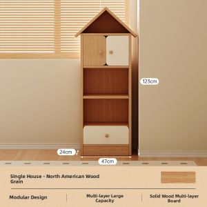 ZHUOHE | Bookshelf with Dust-proof Doors and Toy Organizer for Home Use