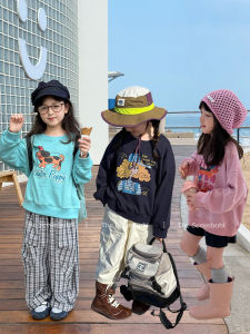 Áo Hoodie Trẻ Em Mới Đa Năng Kiểu Chữ Hoạt Hình Hàn Quốc