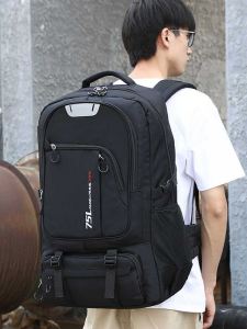 กระเป๋าเป้สะพายหลังสำหรับเดินป่าและเดินทางแบบหนากันน้ำสำหรับผู้ชายความจุขนาดใหญ่ 80 ลิตร กระเป๋าเดินทางทนทาน กระเป๋าเป้สะพายหลังแบบมีสายรัดคู่สำหรับเดินทาง