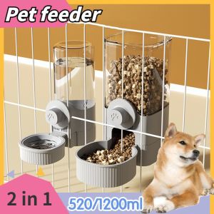 2 in1 Pet Cage Hanging Feeder Pet Cage Hanging Drinker Cat Dog Automatic Food Bowl Water Dispenser Bird Feeder