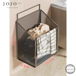 JOJOS L PD ตะกร้าผ้าสกปรกติดผนังห้องน้ำใช้ในบ้านตะกร้าเก็บสไตล์นอร์ดิกสีบริสุทธิ์ตกแต่งห้องนั่งเล่น