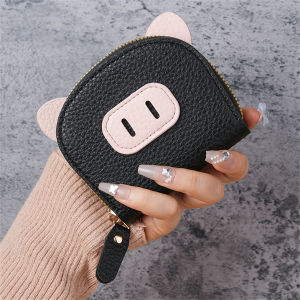 New online celebrity organ card package female light student pig zipper multi-card card set soft pickup clip coin purse