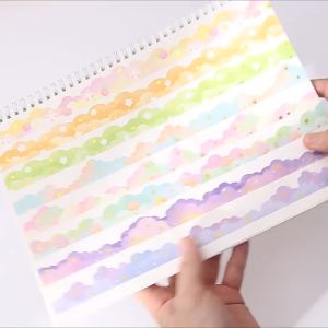 Pita buku nota 📖云朵梦境烫金和纸胶带手账胶带Dream Cloud Tape Handbook Sticker手账装饰贴纸Masking Tape Sticker波浪造景和纸胶带手账素材