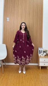 daster jodha lengan 3/4 - daster kekinian terbaru 2024 - daster wanita jumbo - daster kencana ungu