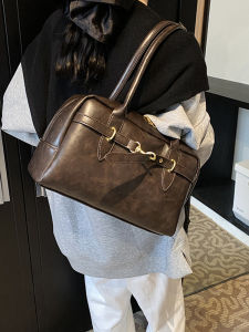 Spring Summer Retro Underarm Womens Bag Fashionable Handbag Shoulder Bag Tote Bag Pillow Shaped PU Leather Handbags