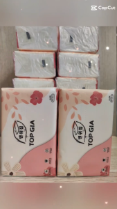 1 thùng 16 gói khăn giấy cao cấp TOP GIA mỗi thùng 16 gói 4 lớp - 240 tờ - 60 rút mềm mại thân thiện môi trường