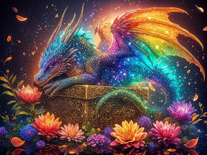 BILIBILI | Acrylic Paint By Numbers Rainbow Dragon Painting By Numbers on Canvas Coloring By Number for Adults Paint Digital Art