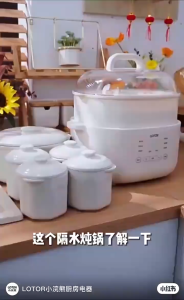 7L 5-pot ceramic electric stew pot 4-cup electric stew pot stew pot and soup multi-function electric stew pot fully automatic waterproof electric stew pot suitable for 5~8 people7L 5锅陶瓷电炖锅4盅电炖锅，慢炖锅燉盅蒸鍋COD