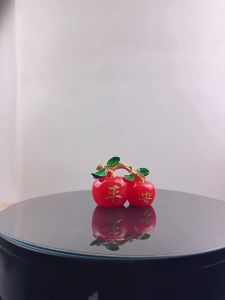 Auspicious Red Apple Decoration Agate-colored