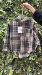 Áo chống nắng cho bé trai gái áo khoác chống nắng kẻ vải dạ mềm dày dặn cao cấp ngăn tia UV bảo vệ da của nhà XUZI