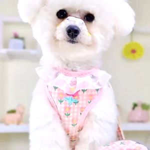 Rompi Renda Dengan Tali Tuntun Dan Tas Harness Mini Logo Pawsitive Vibes - Rompi Hewan Outdoor - Rompi Anjing Kucing Bahan Premium Bonus Tas Gendong
