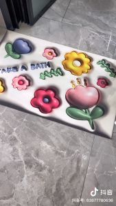 Keset Kamar Mandi Diatomite 5D Anti Slip Nyerap Air Keset Lantai Mudah Menyerap Air Keset Ditomite 5D Kualitas Terbaik Cepat Kering