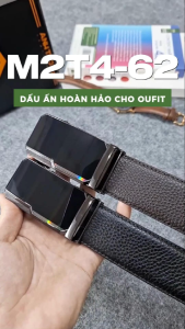 Thắt lưng da bò M2T4-62 mặt khoá kiếng tự động chất da bò Hạt mềm mại bảo hành 03 năm Anh Tho Leather