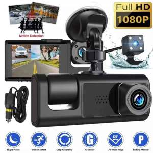 Car Recorder Mini Camera Recorder Wifi 24 Hours Parking Dual/Triple Lens 1080P Car Front Inside Car Rear Camera Night Vision Black Box